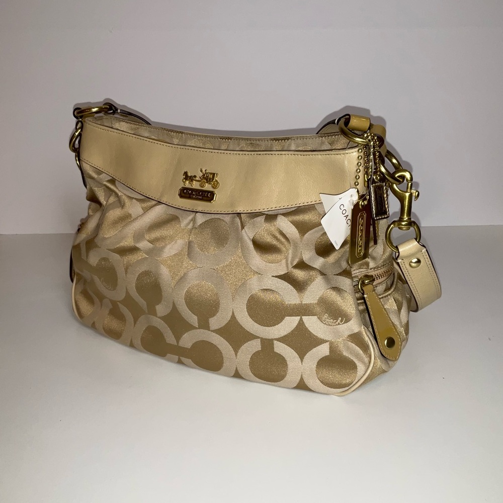 COACH Gold Madison Satchel Shoulder Bag Purse